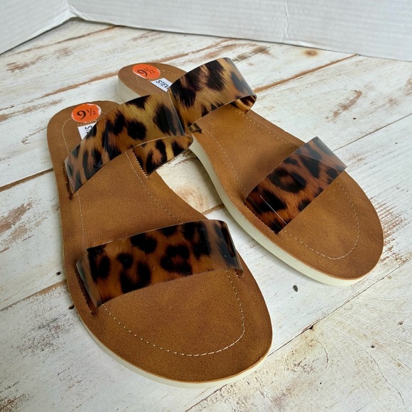 STEVE MADDEN leopard print slide sandals 9.5 chic cute summer animal print EUC - Picture 6 of 15